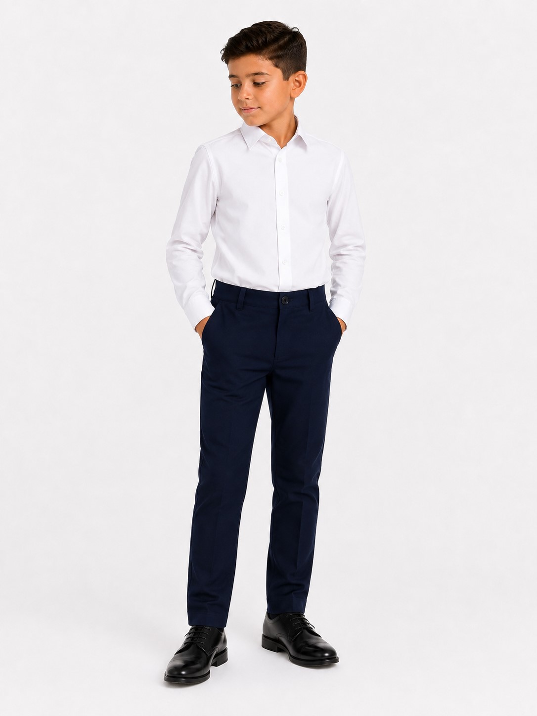 pantaloni baieti costi bumbac bleumarin