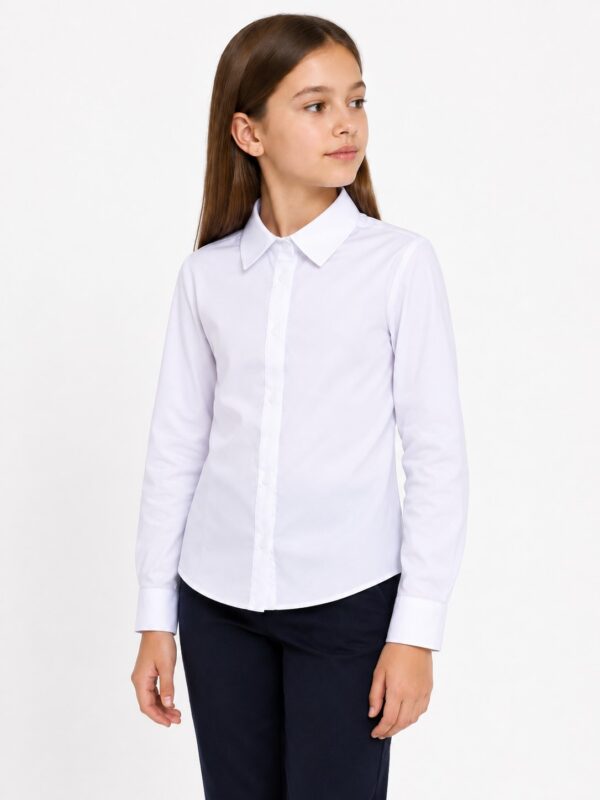Camasa alba fete LUCIA cu maneca lunga