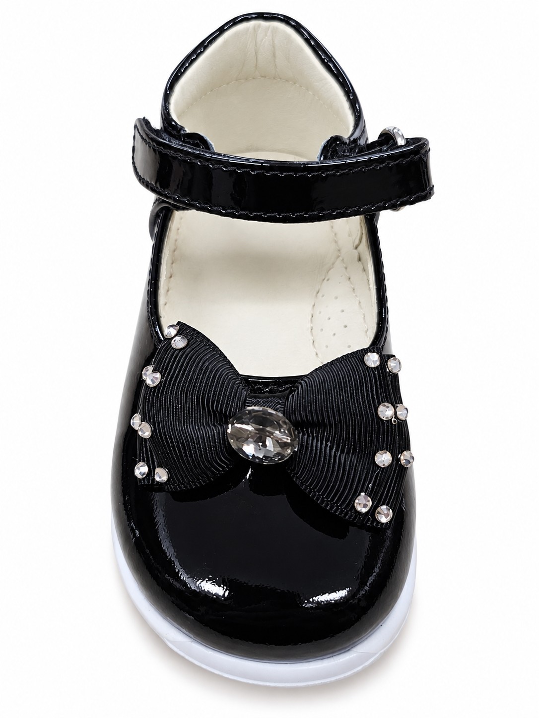 Pantofi eleganți fete din piele cu funda 2