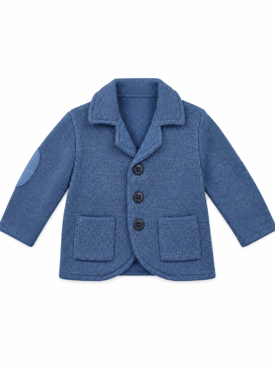 Sacou tricotat baieti EDI 0-12 luni blue blug 2