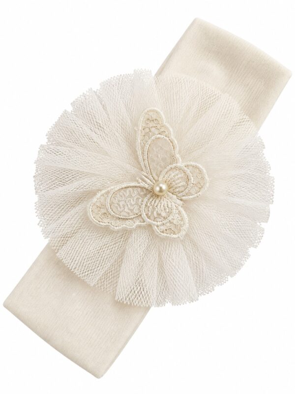 Bentita botez fete tulle crem fluturas