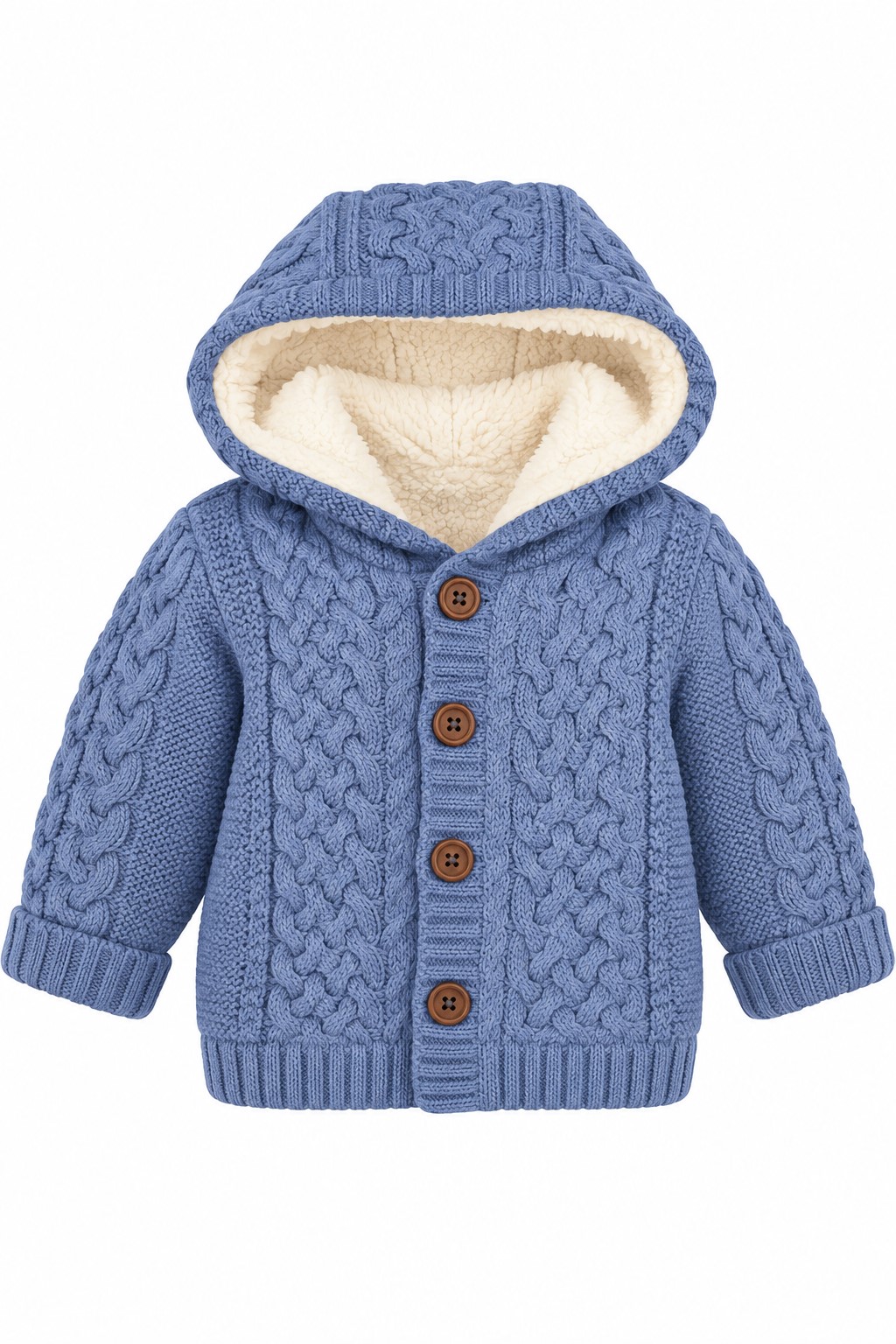 cardigan tricotat imblanit bebelusi blue LUCA