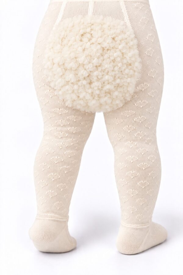 Corapi lungi bebe cu accesoriu crem