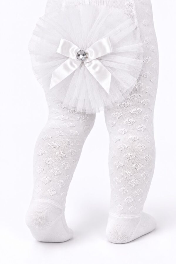 Corapi lungi bebe accesoriu fundita albi