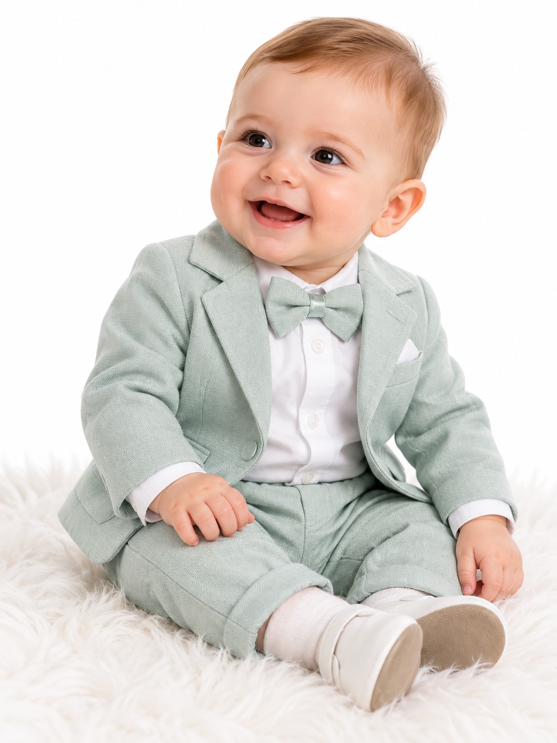 costum botez baieti CAROL verde aqua1