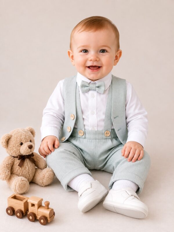 Costum botez baieti CATALIN AW verde aqua