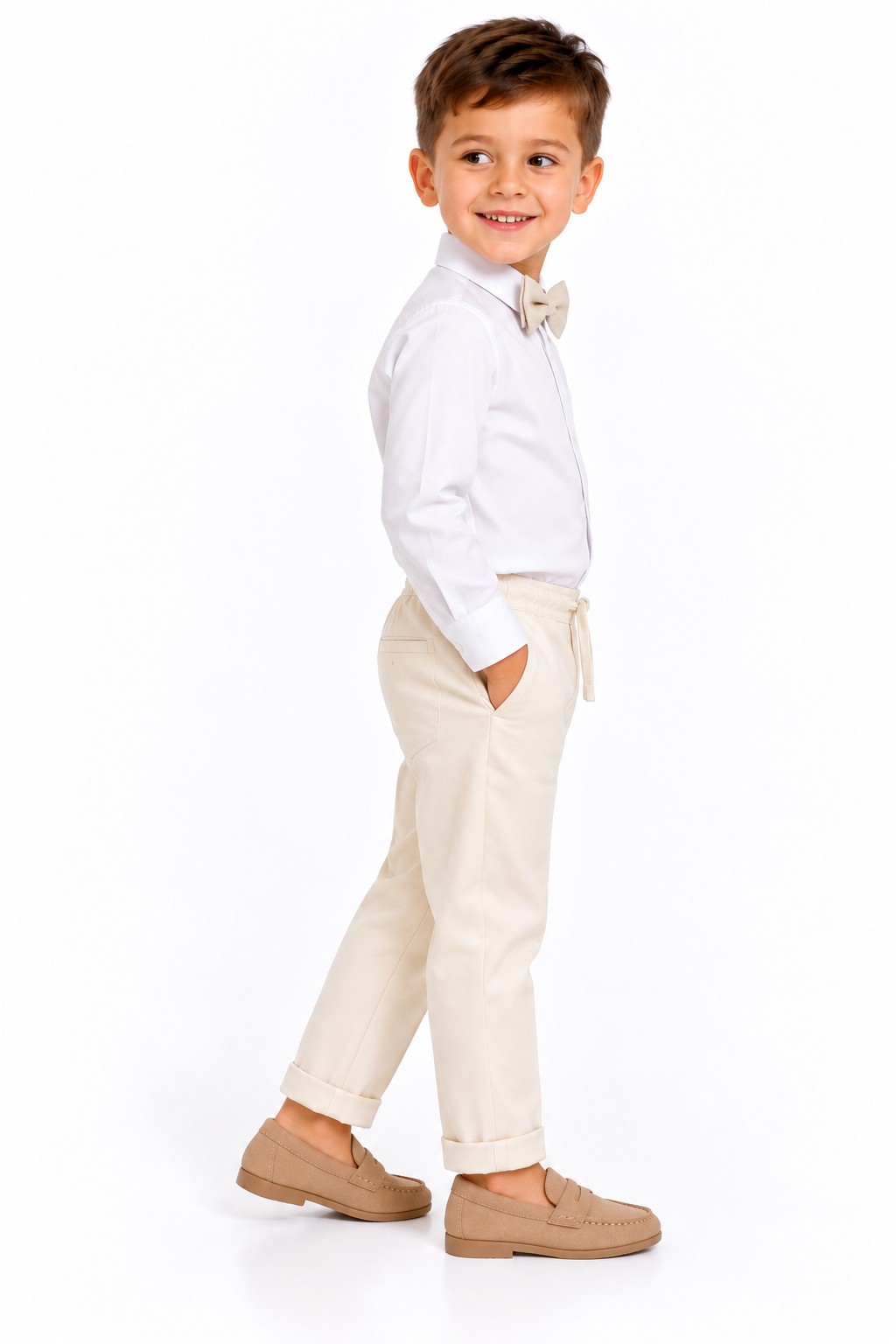 Costum elegant băieți 2-5 ani MARIUS bej deschis 3