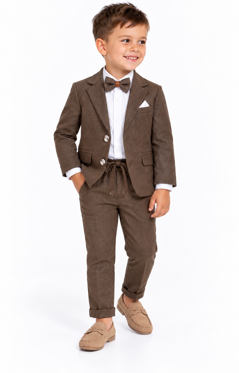 Costum elegant băieți 2-5 ani MARIUS maro 4