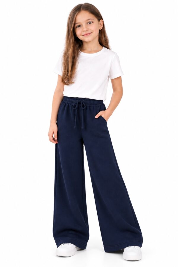 Pantaloni fete evazati bleumarin ADELA