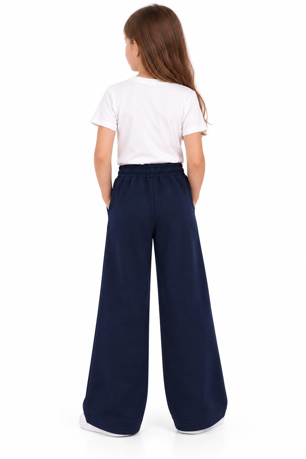 pantaloni fete evazati bleumarin1