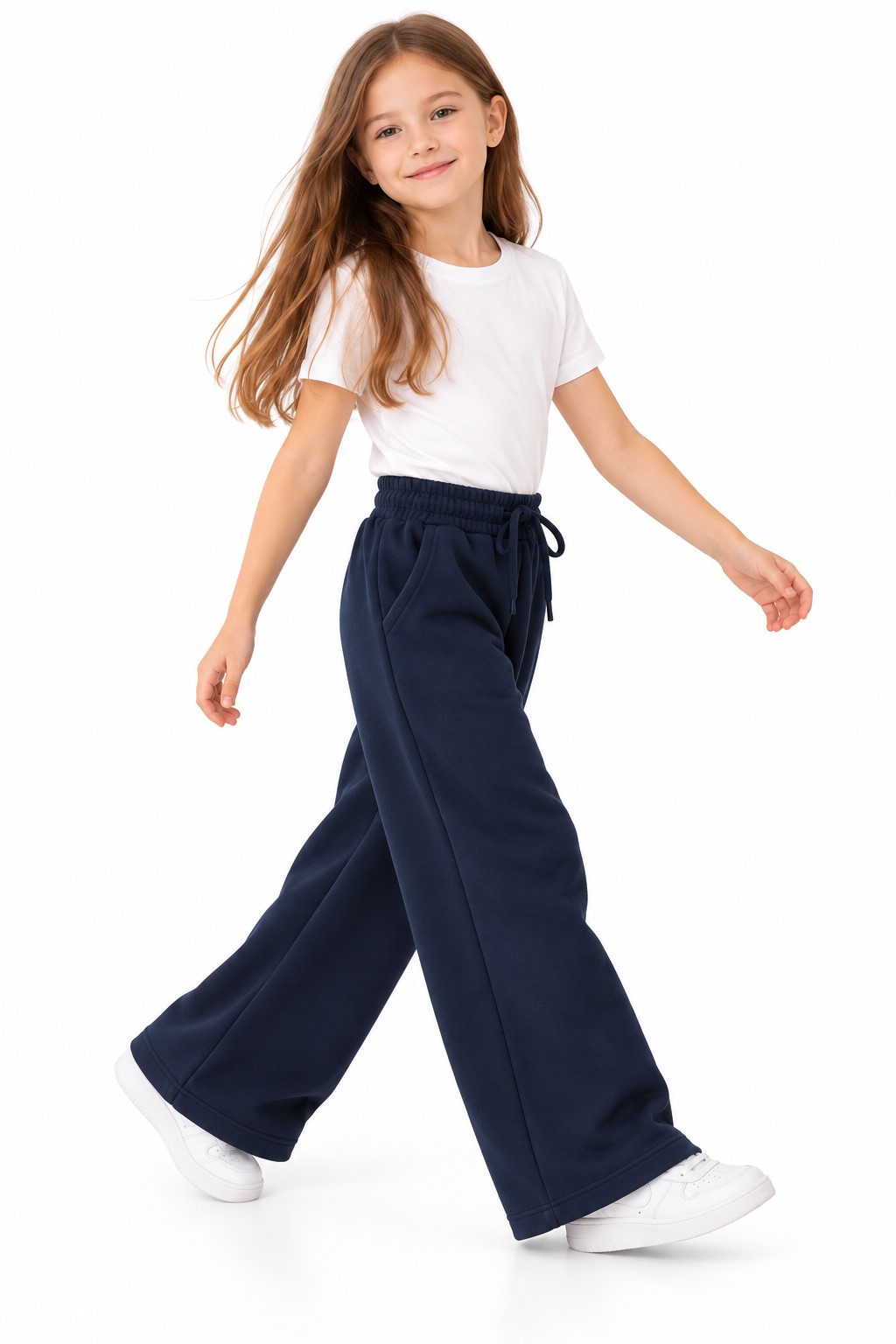 pantaloni fete evazati bleumarin3