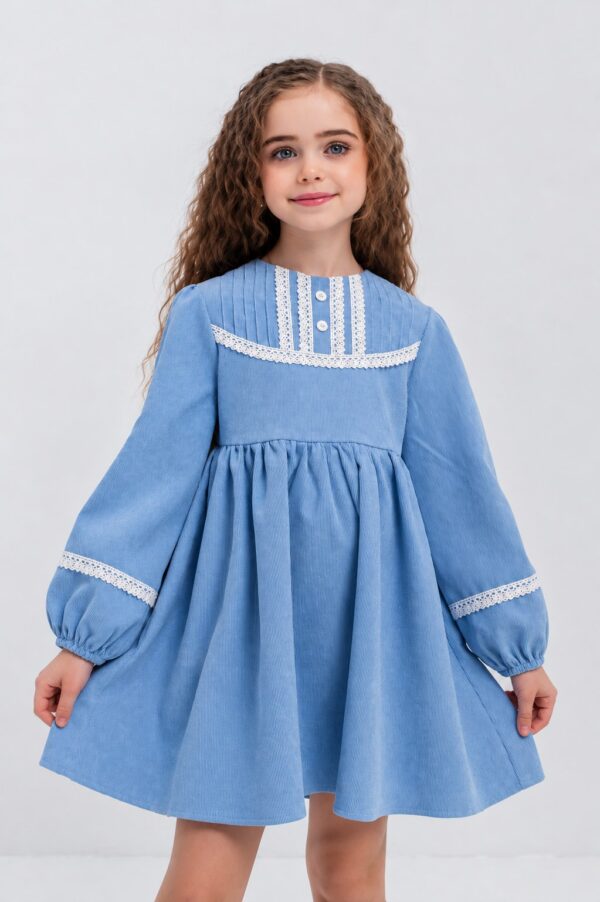 Rochie catifea raiata fete HANNY blue